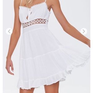 Forever 21 white dress with lace cut out